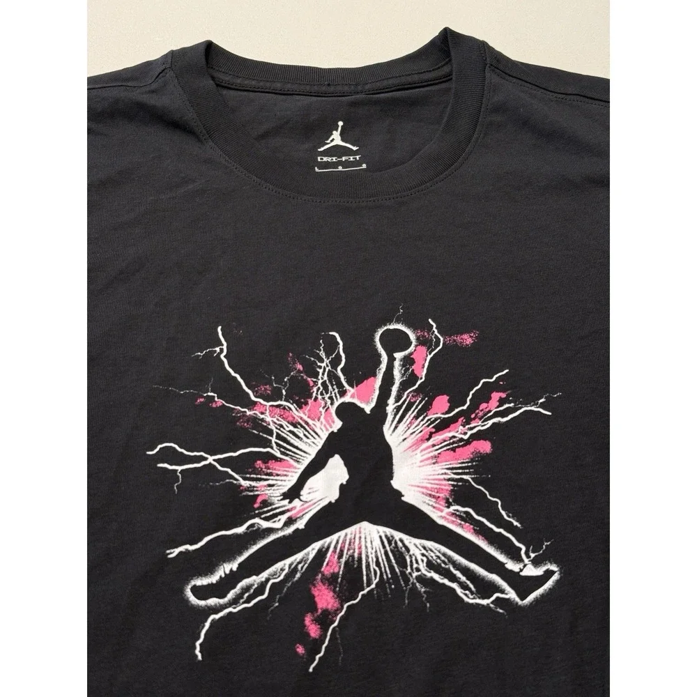 Jordan Dri-FIT Sport Long Sleeve Graphic T-Shirt FN5972-010 Black Mens Large NWT